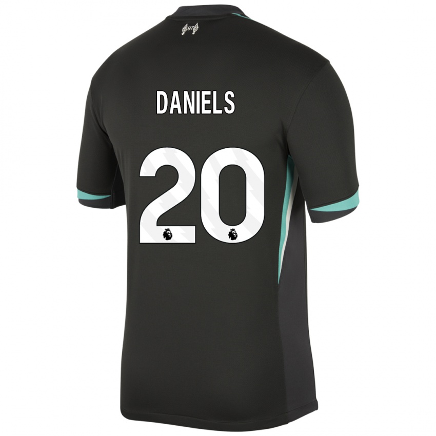 Niño Camiseta Yana Daniels #20 Negro Antracita Blanco 2ª Equipación 2024/25 La Camisa Argentina