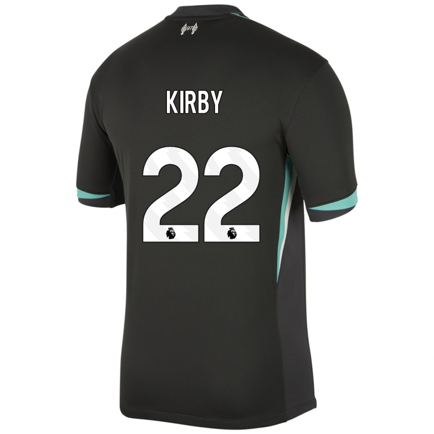 Niño Camiseta Faye Kirby #22 Negro Antracita Blanco 2ª Equipación 2024/25 La Camisa Argentina