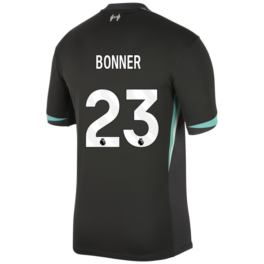 Niño Camiseta Gemma Bonner #23 Negro Antracita Blanco 2ª Equipación 2024/25 La Camisa Argentina