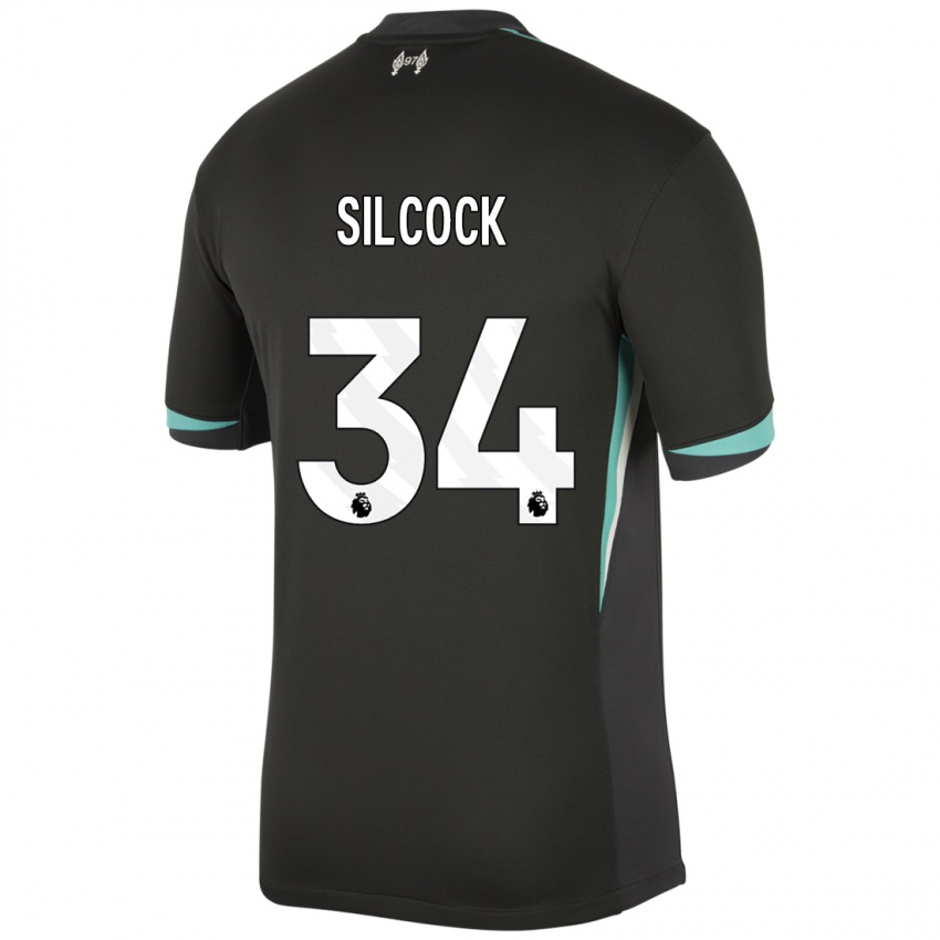 Niño Camiseta Hannah Silcock #34 Negro Antracita Blanco 2ª Equipación 2024/25 La Camisa Argentina