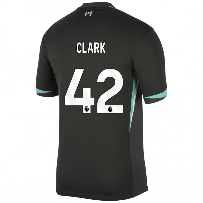 Niño Camiseta Bobby Clark #42 Negro Antracita Blanco 2ª Equipación 2024/25 La Camisa Argentina