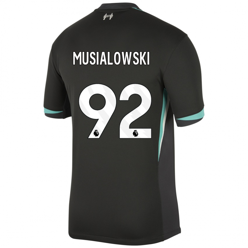 Niño Camiseta Mateusz Musialowski #92 Negro Antracita Blanco 2ª Equipación 2024/25 La Camisa Argentina