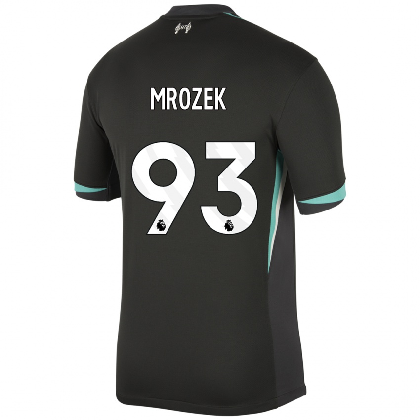 Niño Camiseta Fabian Mrozek #93 Negro Antracita Blanco 2ª Equipación 2024/25 La Camisa Argentina