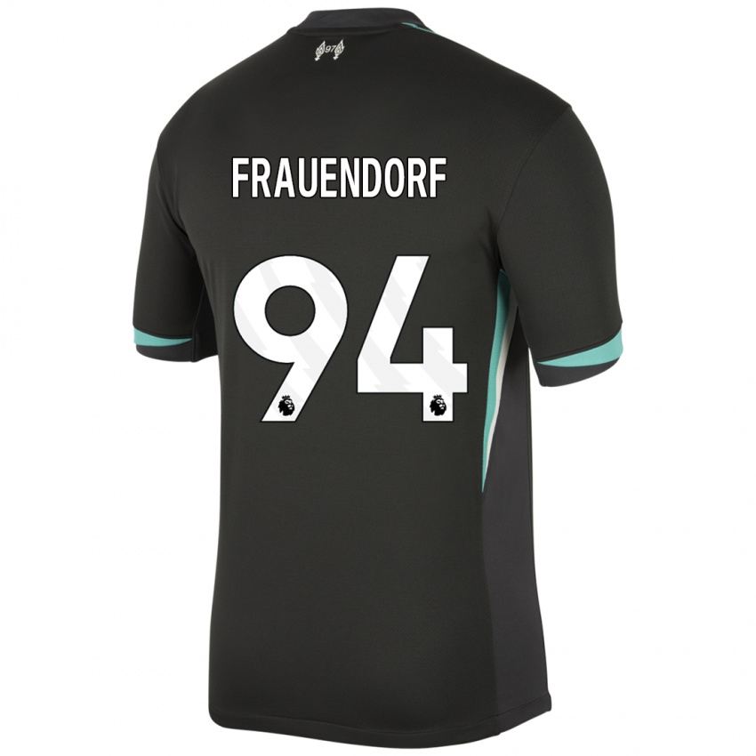 Niño Camiseta Melkamu Frauendorf #94 Negro Antracita Blanco 2ª Equipación 2024/25 La Camisa Argentina