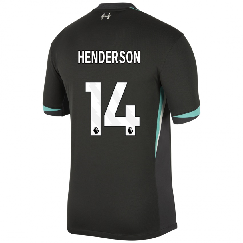 Niño Camiseta Henderson #14 Negro Antracita Blanco 2ª Equipación 2024/25 La Camisa Argentina