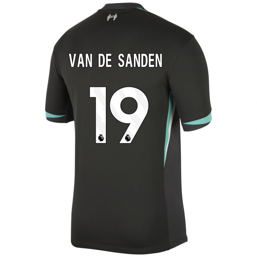 Niño Camiseta Shanice Van De Sanden #19 Negro Antracita Blanco 2ª Equipación 2024/25 La Camisa Argentina