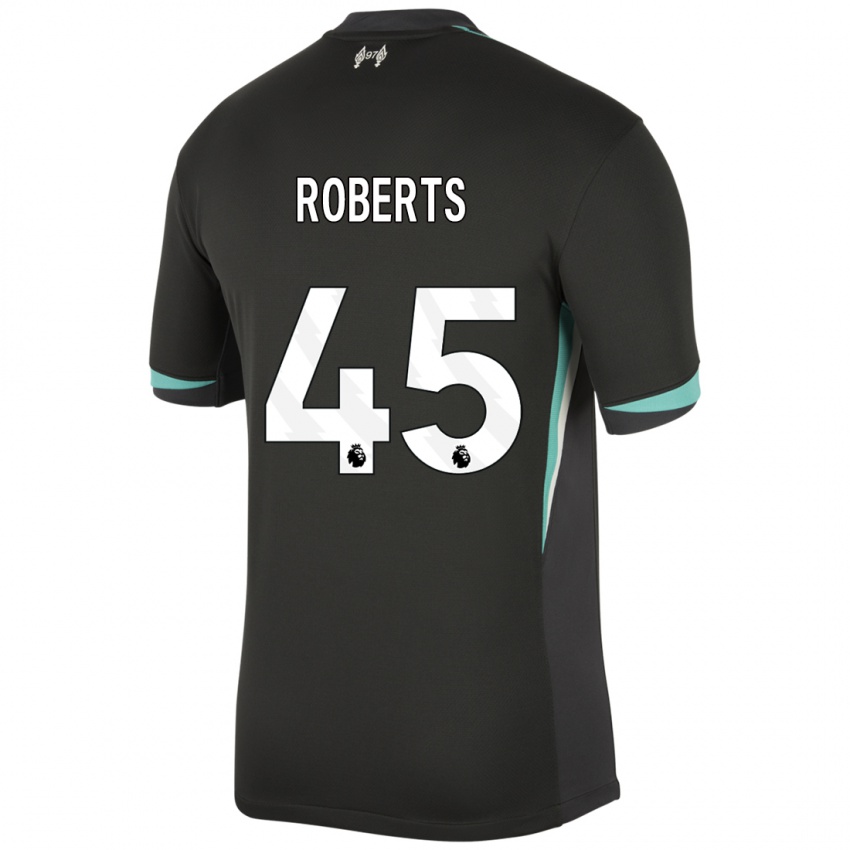 Niño Camiseta Iwan Roberts #45 Negro Antracita Blanco 2ª Equipación 2024/25 La Camisa Argentina