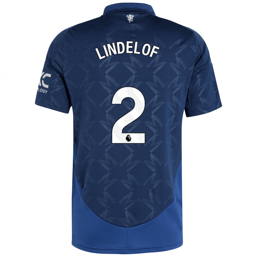 Niño Camiseta Victor Lindelof #2 Índigo 2ª Equipación 2024/25 La Camisa Argentina