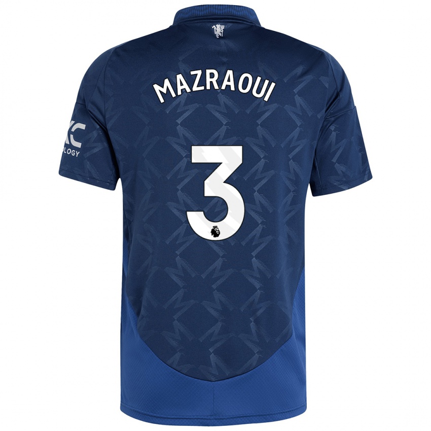 Niño Camiseta Noussair Mazraoui #3 Índigo 2ª Equipación 2024/25 La Camisa Argentina