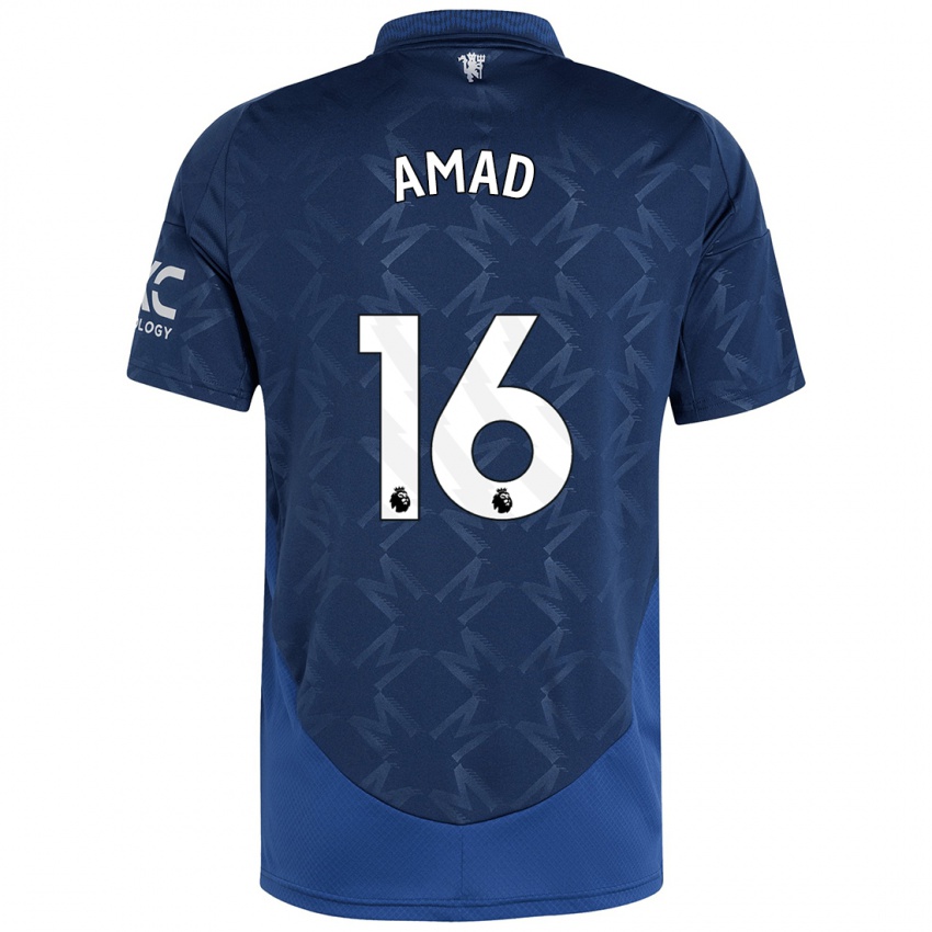 Niño Camiseta Amad Diallo #16 Índigo 2ª Equipación 2024/25 La Camisa Argentina