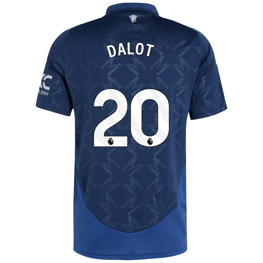 Niño Camiseta Diogo Dalot #20 Índigo 2ª Equipación 2024/25 La Camisa Argentina