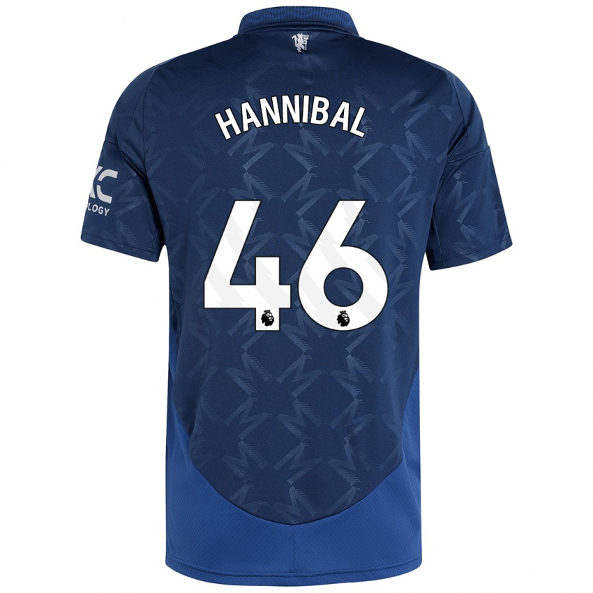 Niño Camiseta Hannibal Mejbri #46 Índigo 2ª Equipación 2024/25 La Camisa Argentina