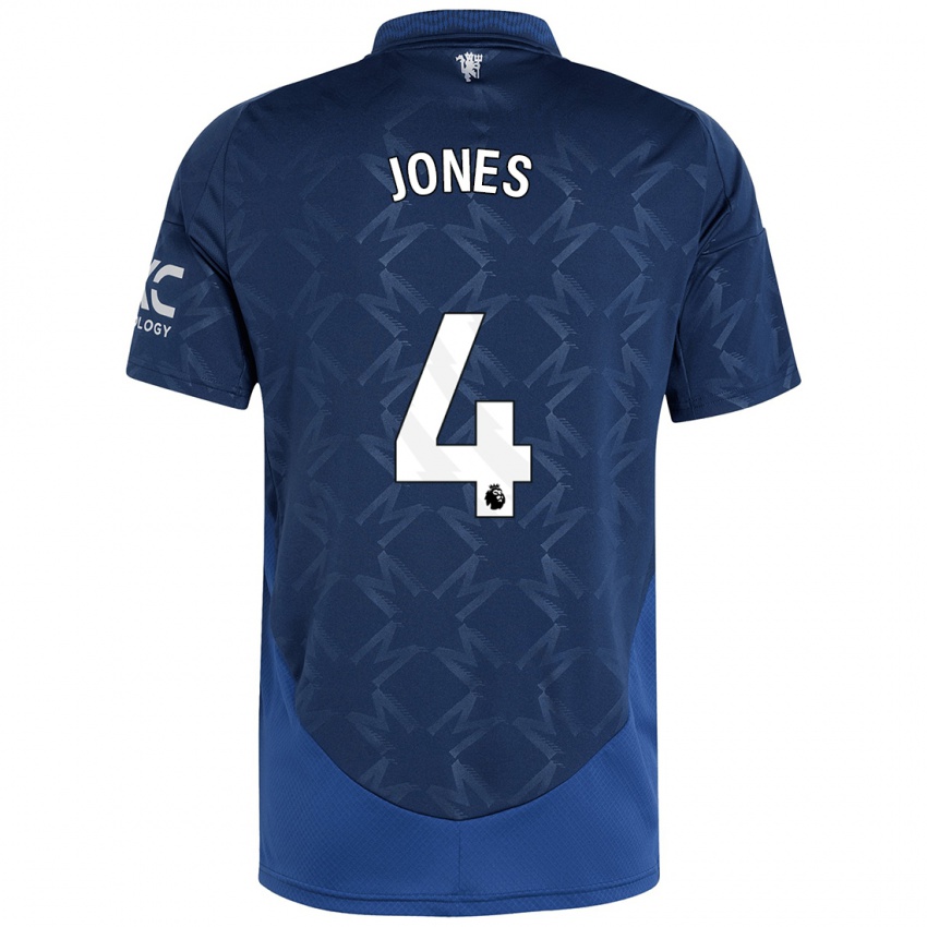 Niño Camiseta Phil Jones #4 Índigo 2ª Equipación 2024/25 La Camisa Argentina