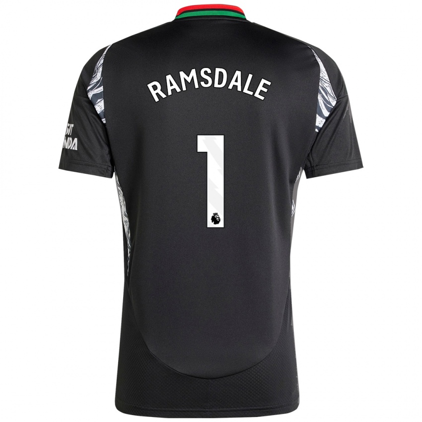 Niño Camiseta Aaron Ramsdale #1 Negro 2ª Equipación 2024/25 La Camisa Argentina