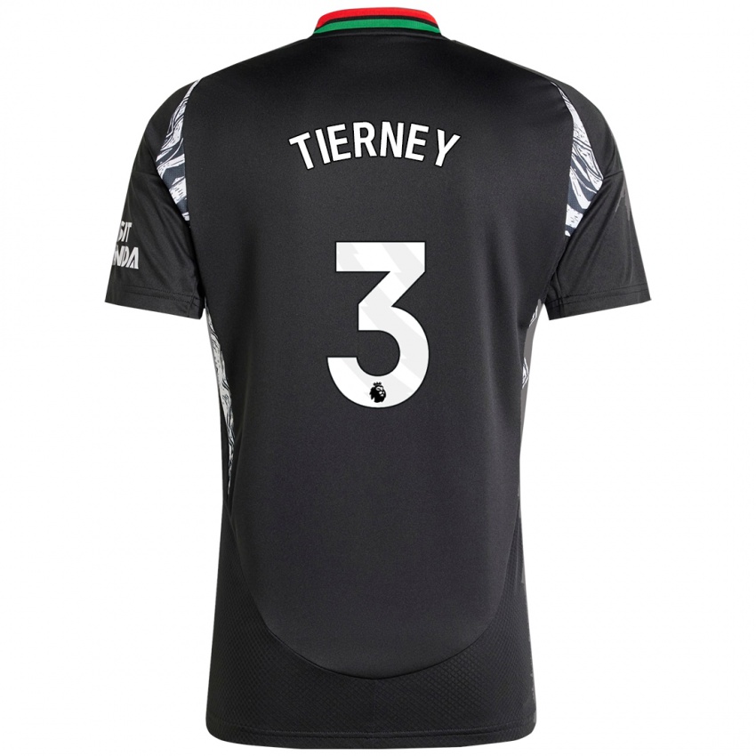 Niño Camiseta Kieran Tierney #3 Negro 2ª Equipación 2024/25 La Camisa Argentina