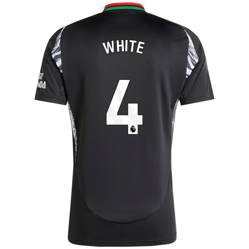 Niño Camiseta Ben White #4 Negro 2ª Equipación 2024/25 La Camisa Argentina