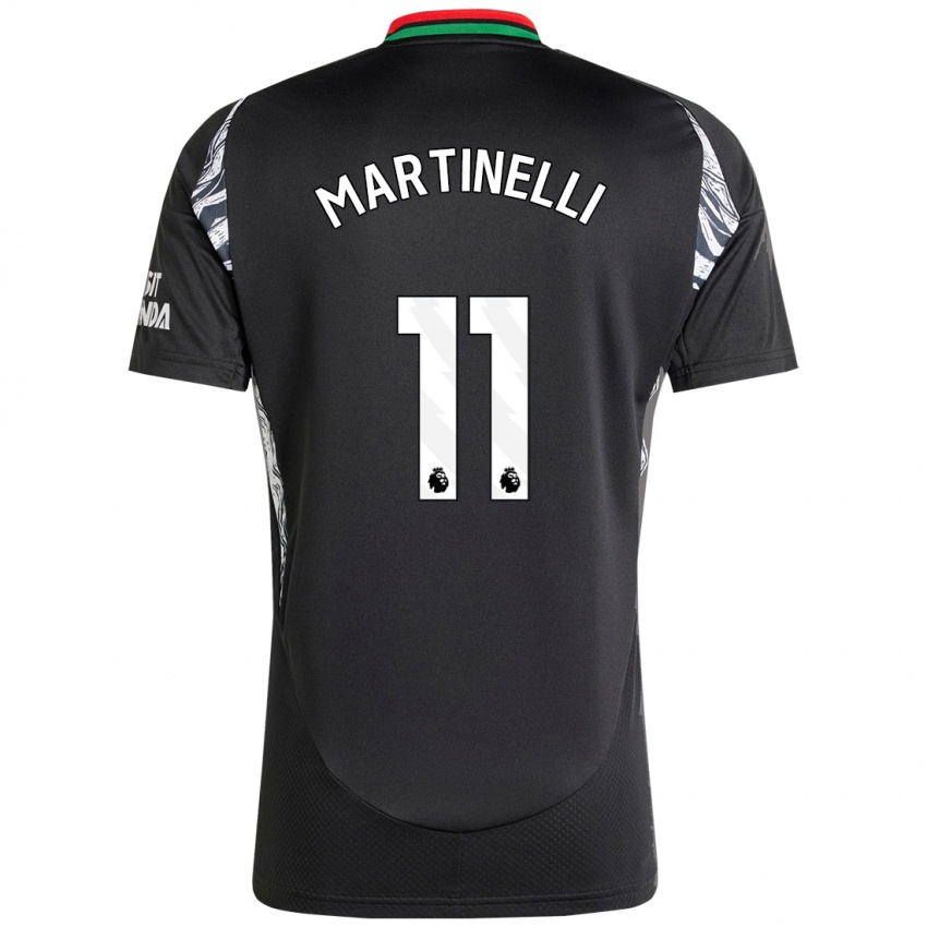 Niño Camiseta Gabriel Martinelli #11 Negro 2ª Equipación 2024/25 La Camisa Argentina