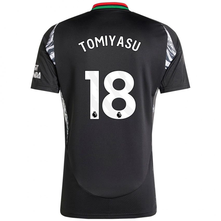 Niño Camiseta Takehiro Tomiyasu #18 Negro 2ª Equipación 2024/25 La Camisa Argentina