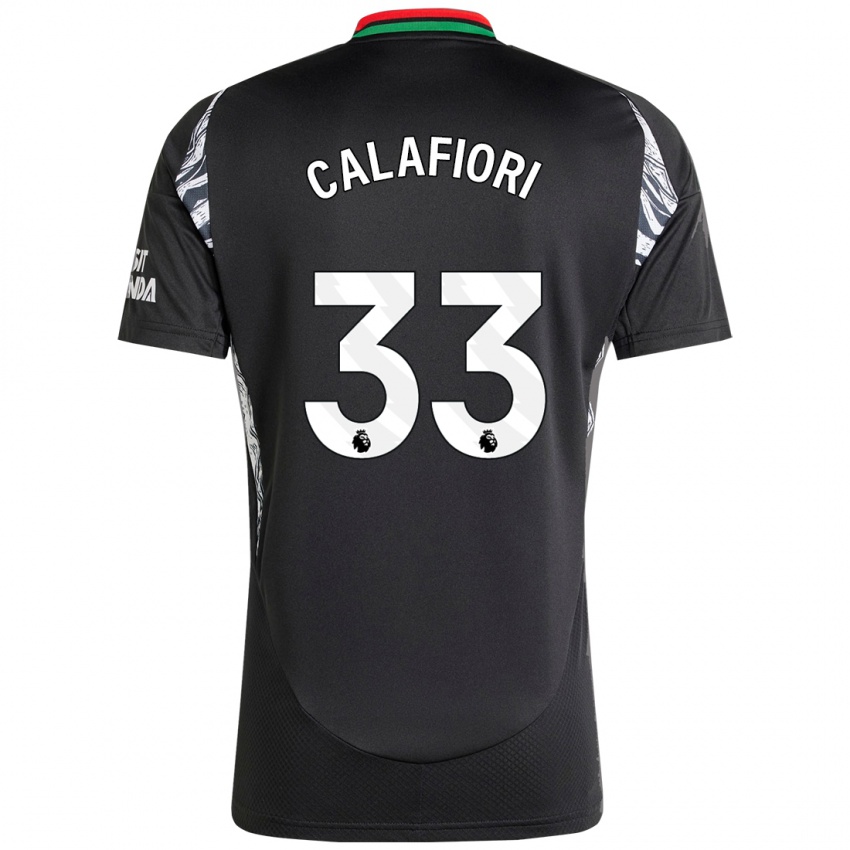 Niño Camiseta Riccardo Calafiori #33 Negro 2ª Equipación 2024/25 La Camisa Argentina