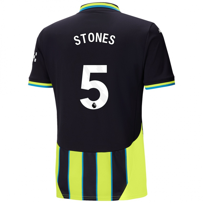 Niño Camiseta John Stones #5 Azul Amarillo 2ª Equipación 2024/25 La Camisa Argentina