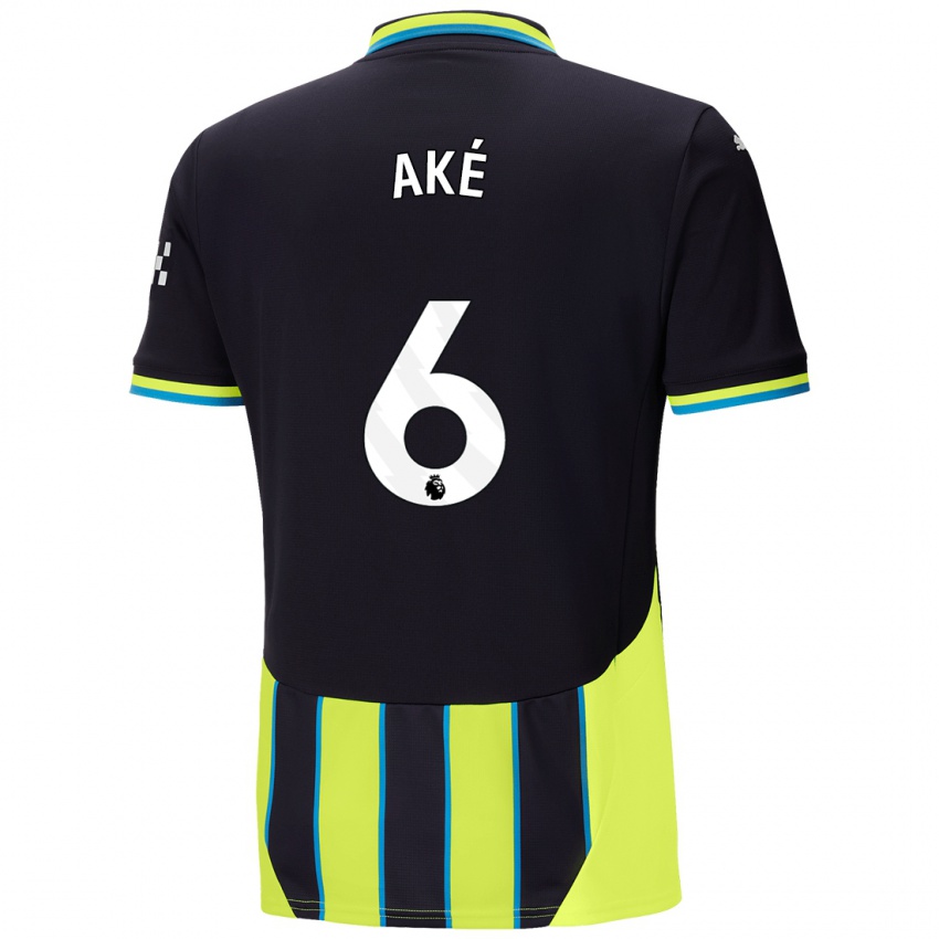 Niño Camiseta Nathan Ake #6 Azul Amarillo 2ª Equipación 2024/25 La Camisa Argentina