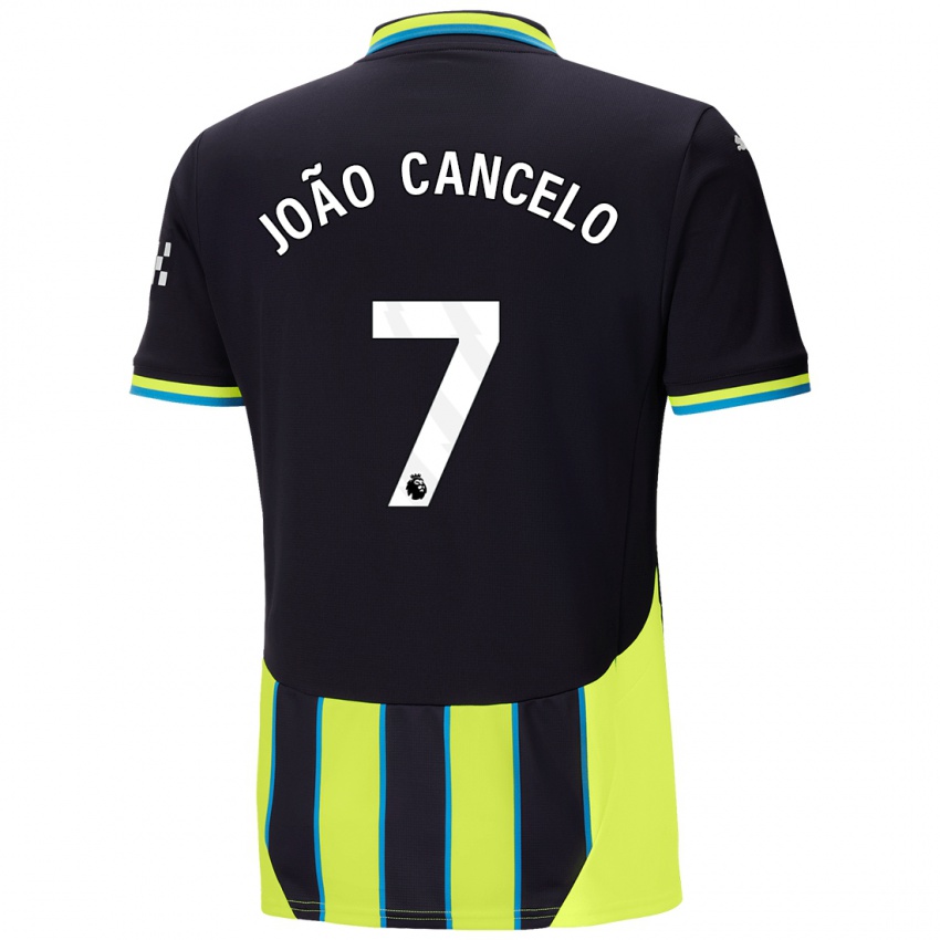 Niño Camiseta Joao Cancelo #7 Azul Amarillo 2ª Equipación 2024/25 La Camisa Argentina