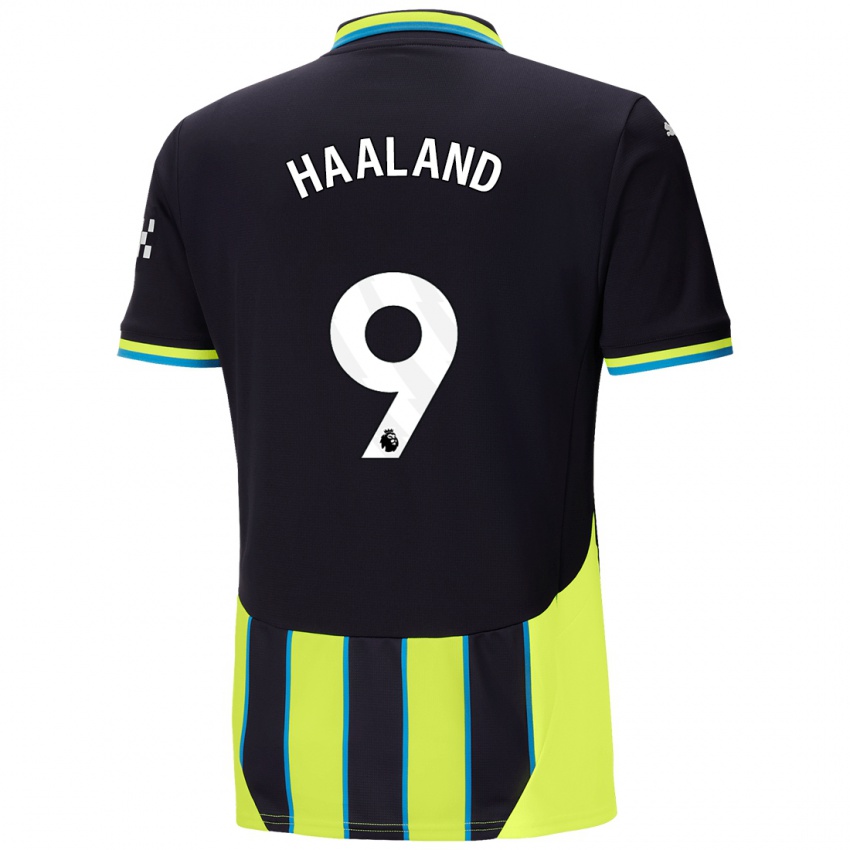 Niño Camiseta Erling Haaland #9 Azul Amarillo 2ª Equipación 2024/25 La Camisa Argentina