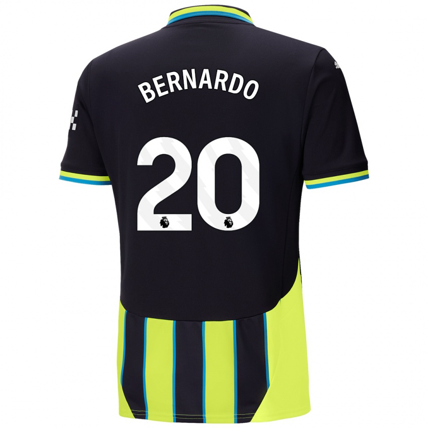 Niño Camiseta Bernardo Silva #20 Azul Amarillo 2ª Equipación 2024/25 La Camisa Argentina