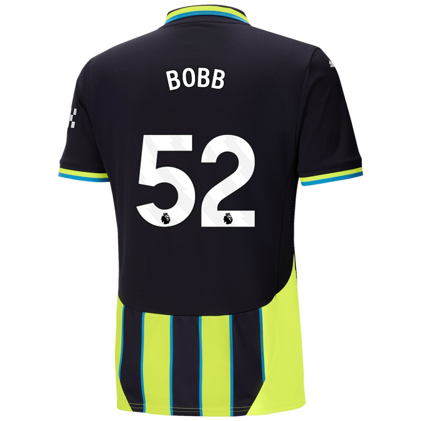 Niño Camiseta Oscar Bobb #52 Azul Amarillo 2ª Equipación 2024/25 La Camisa Argentina