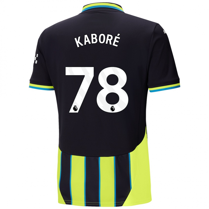 Niño Camiseta Issa Kabore #78 Azul Amarillo 2ª Equipación 2024/25 La Camisa Argentina