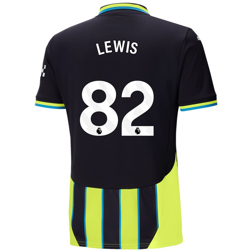 Niño Camiseta Rico Lewis #82 Azul Amarillo 2ª Equipación 2024/25 La Camisa Argentina