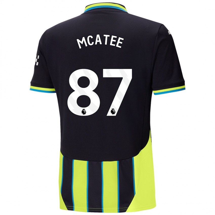 Niño Camiseta James Mcatee #87 Azul Amarillo 2ª Equipación 2024/25 La Camisa Argentina