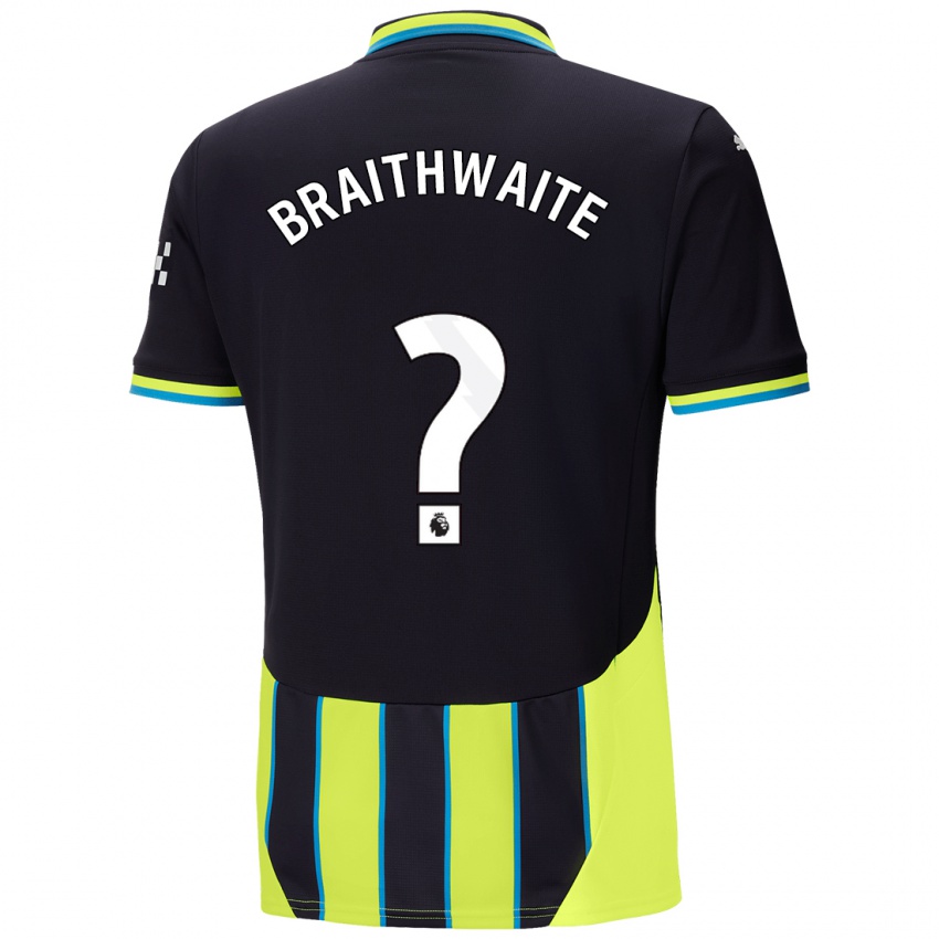 Niño Camiseta Kaden Braithwaite #0 Azul Amarillo 2ª Equipación 2024/25 La Camisa Argentina