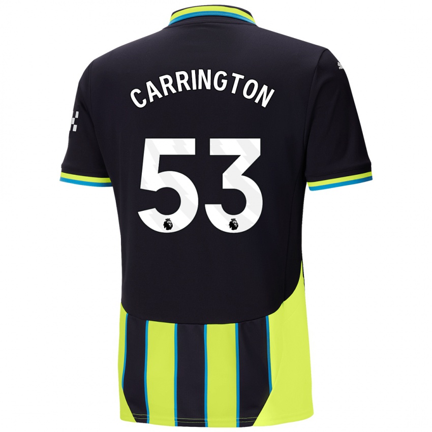 Niño Camiseta Ezra Carrington #53 Azul Amarillo 2ª Equipación 2024/25 La Camisa Argentina