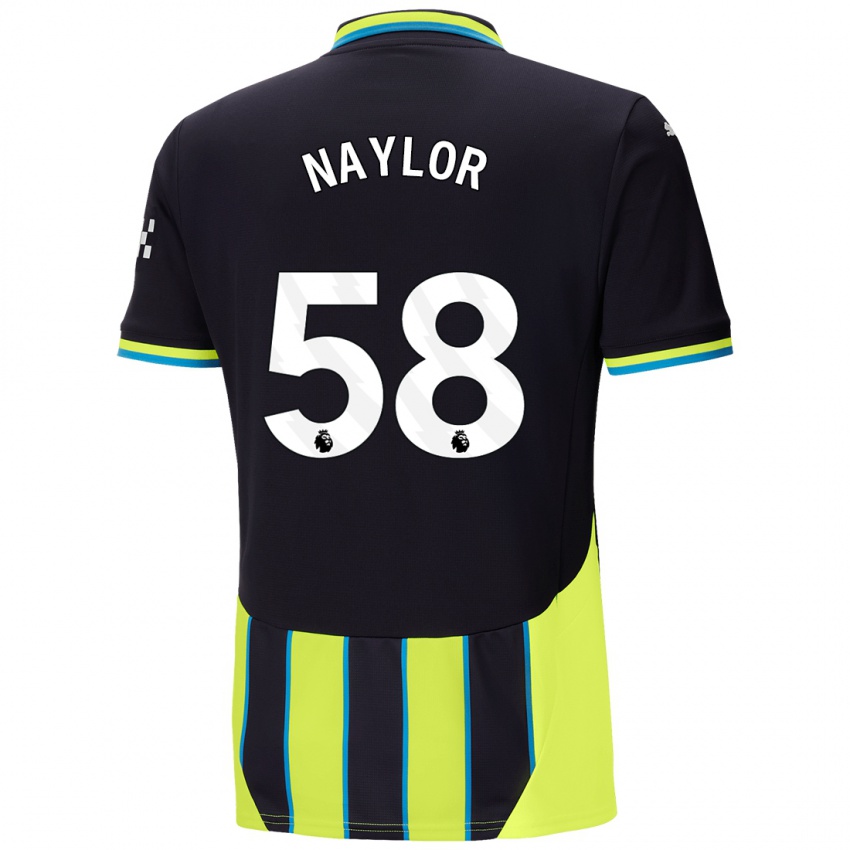 Niño Camiseta Seb Naylor #58 Azul Amarillo 2ª Equipación 2024/25 La Camisa Argentina