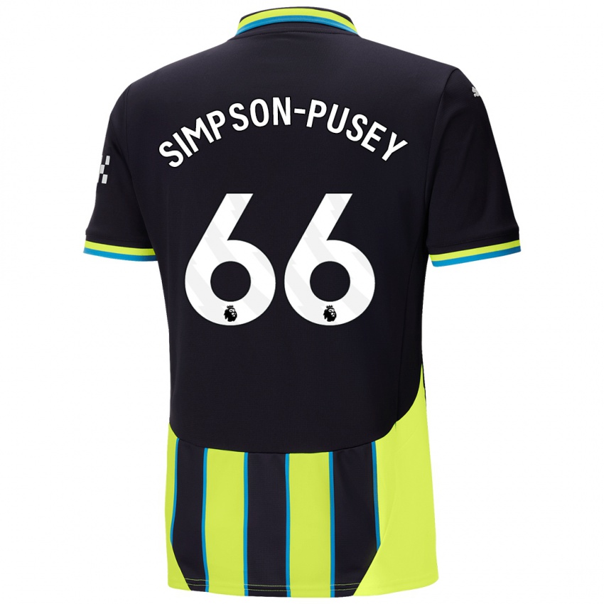 Niño Camiseta Jahmai Simpson-Pusey #66 Azul Amarillo 2ª Equipación 2024/25 La Camisa Argentina