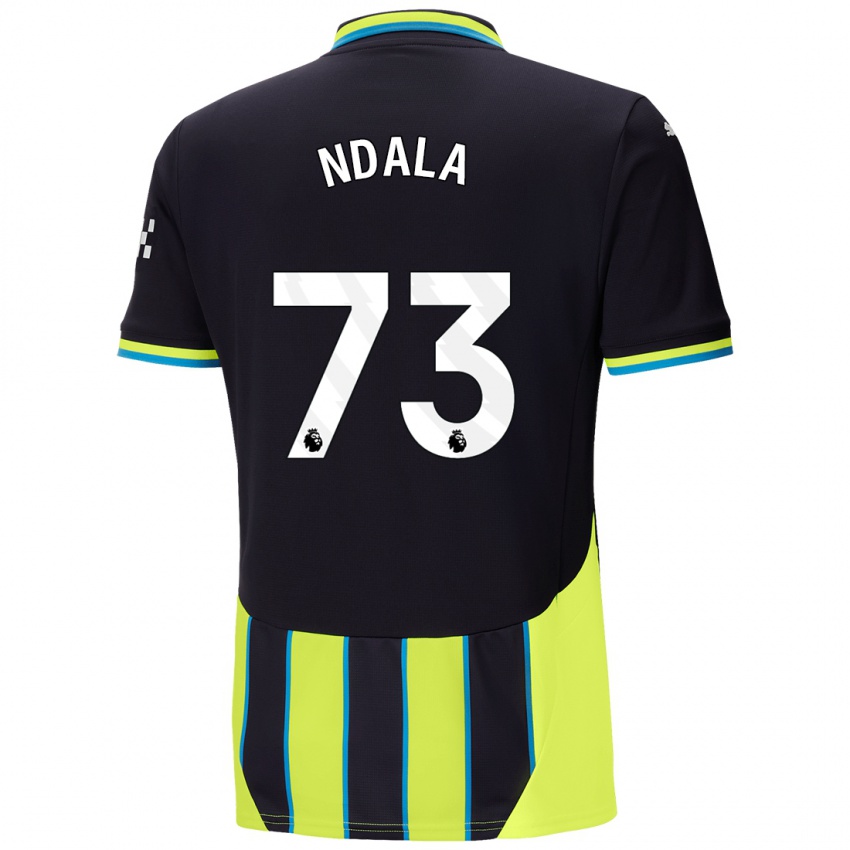 Niño Camiseta Joel Ndala #73 Azul Amarillo 2ª Equipación 2024/25 La Camisa Argentina