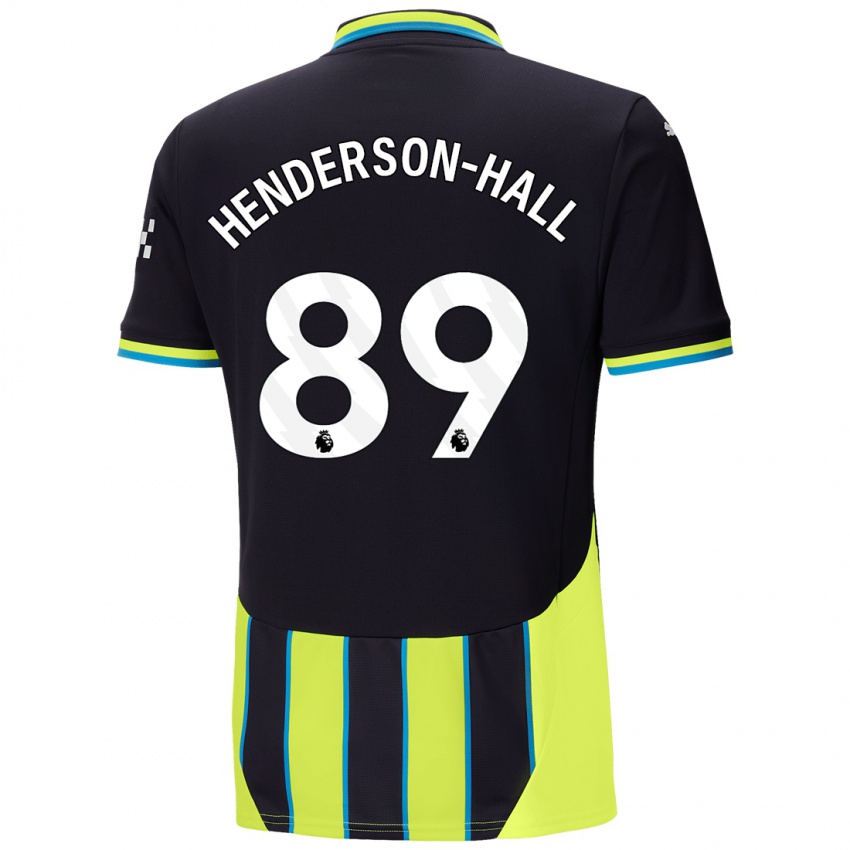 Niño Camiseta Matty Henderson-Hall #89 Azul Amarillo 2ª Equipación 2024/25 La Camisa Argentina