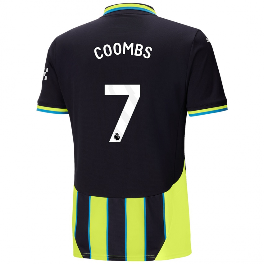 Niño Camiseta Laura Coombs #7 Azul Amarillo 2ª Equipación 2024/25 La Camisa Argentina