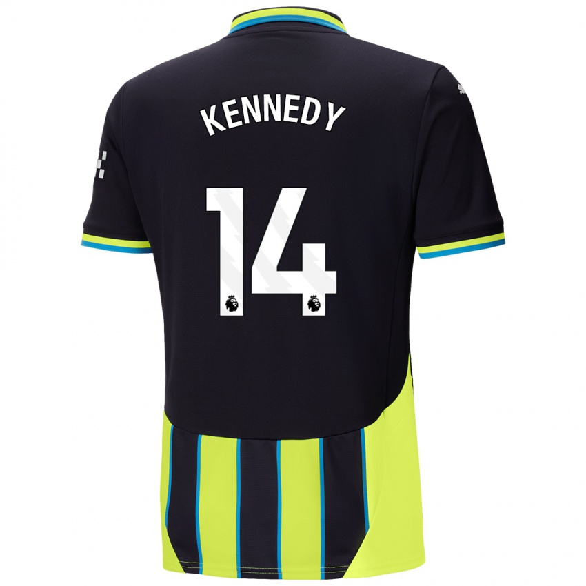 Niño Camiseta Alanna Kennedy #14 Azul Amarillo 2ª Equipación 2024/25 La Camisa Argentina