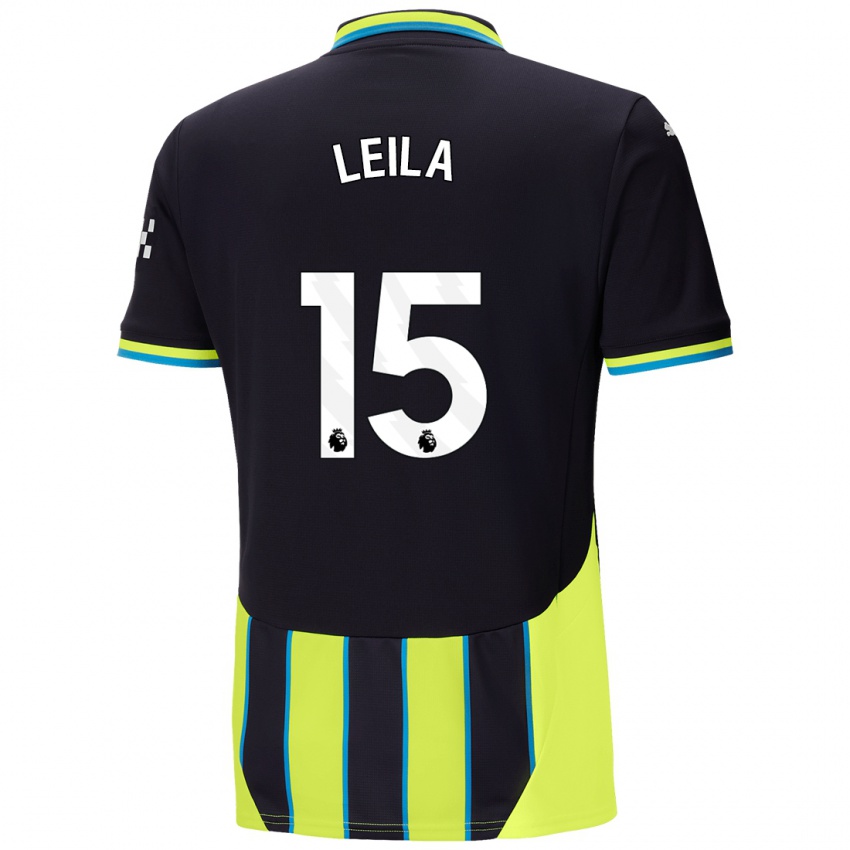 Niño Camiseta Leila Ouahabi #15 Azul Amarillo 2ª Equipación 2024/25 La Camisa Argentina