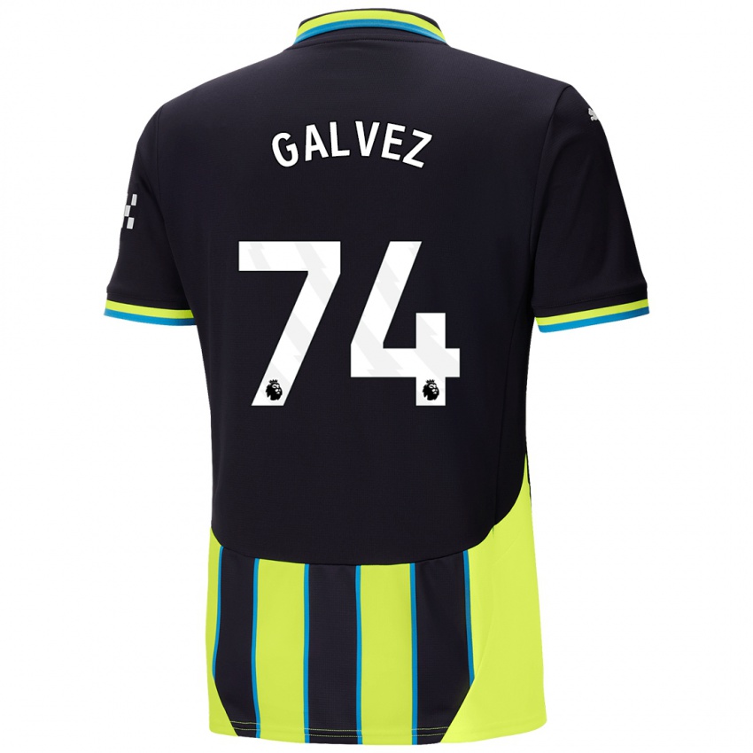 Niño Camiseta Tomas Galvez #74 Azul Amarillo 2ª Equipación 2024/25 La Camisa Argentina