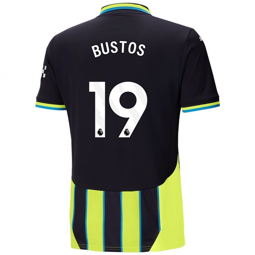 Niño Camiseta Nahuel Bustos #19 Azul Amarillo 2ª Equipación 2024/25 La Camisa Argentina