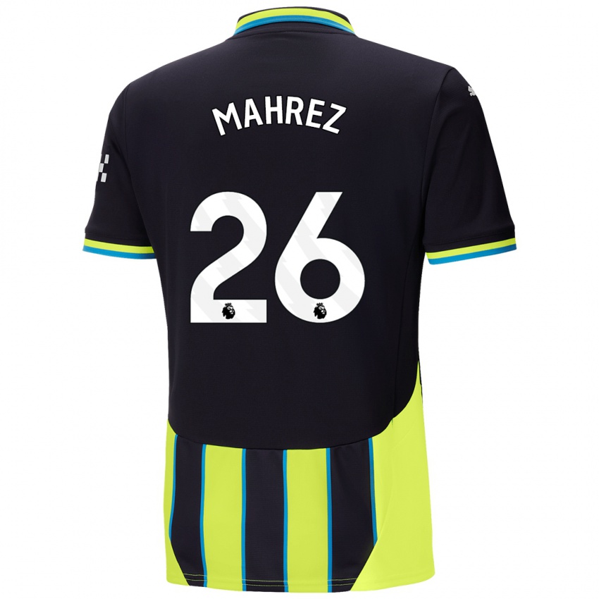 Niño Camiseta Riyad Mahrez #26 Azul Amarillo 2ª Equipación 2024/25 La Camisa Argentina