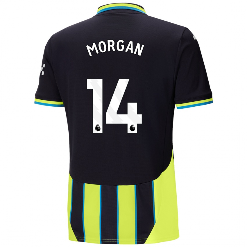 Niño Camiseta Esme Morgan #14 Azul Amarillo 2ª Equipación 2024/25 La Camisa Argentina