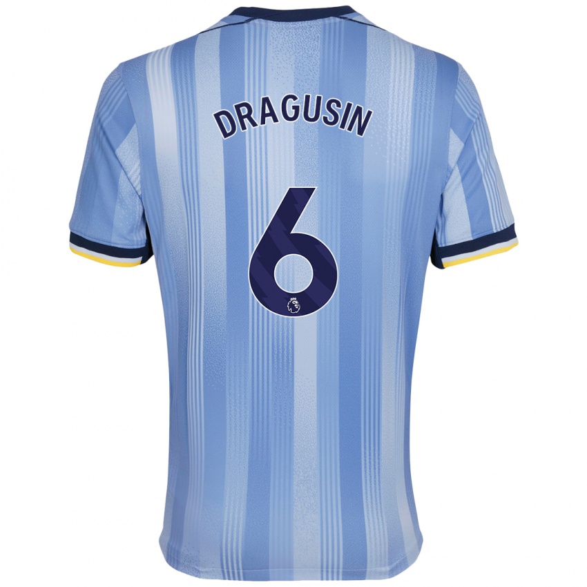 Niño Camiseta Radu Drăgușin #6 Azul Claro 2ª Equipación 2024/25 La Camisa Argentina