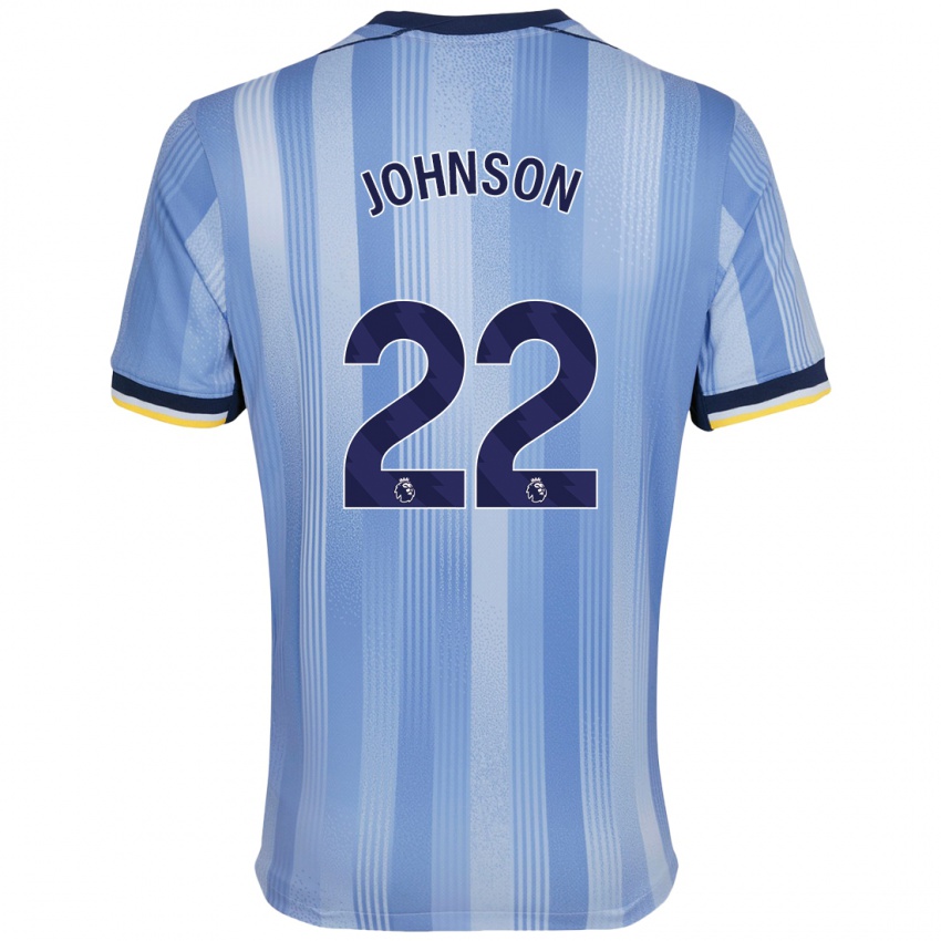 Niño Camiseta Brennan Johnson #22 Azul Claro 2ª Equipación 2024/25 La Camisa Argentina