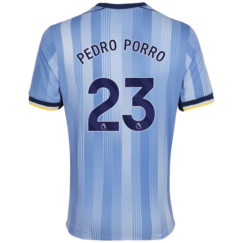 Niño Camiseta Pedro Porro #23 Azul Claro 2ª Equipación 2024/25 La Camisa Argentina