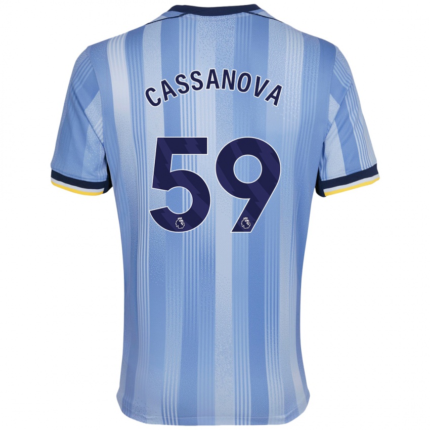 Niño Camiseta Dante Cassanova #59 Azul Claro 2ª Equipación 2024/25 La Camisa Argentina