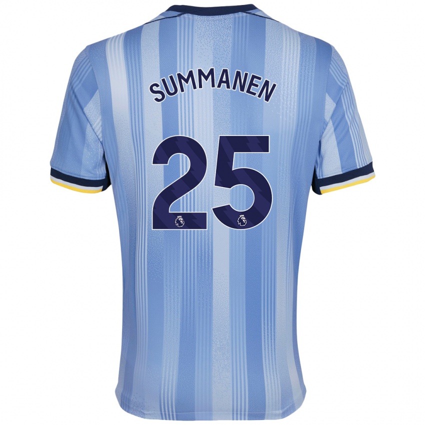 Niño Camiseta Eveliina Summanen #25 Azul Claro 2ª Equipación 2024/25 La Camisa Argentina